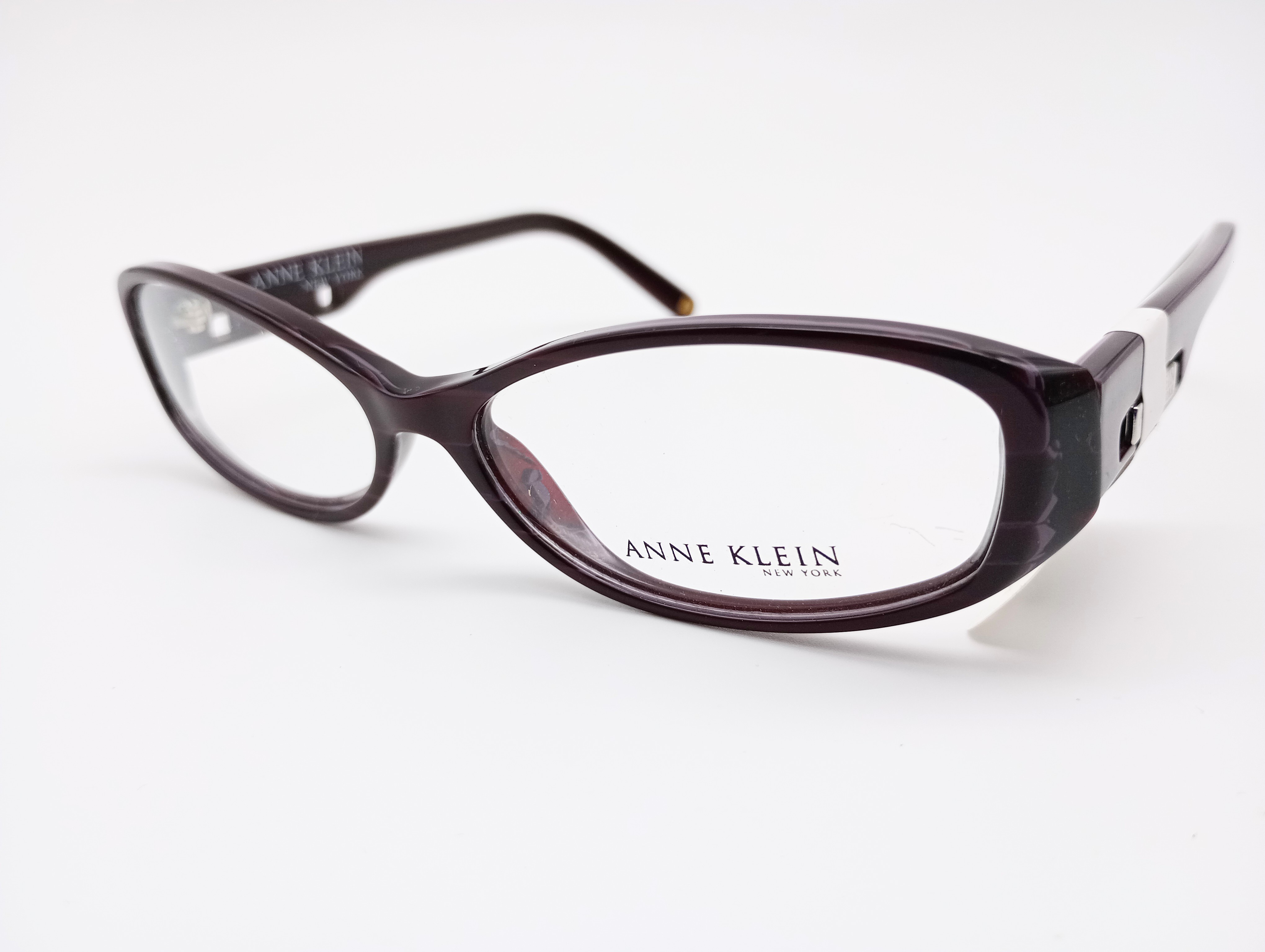 Anne Klein AKNY8059 burgundy women's oval glasses frames