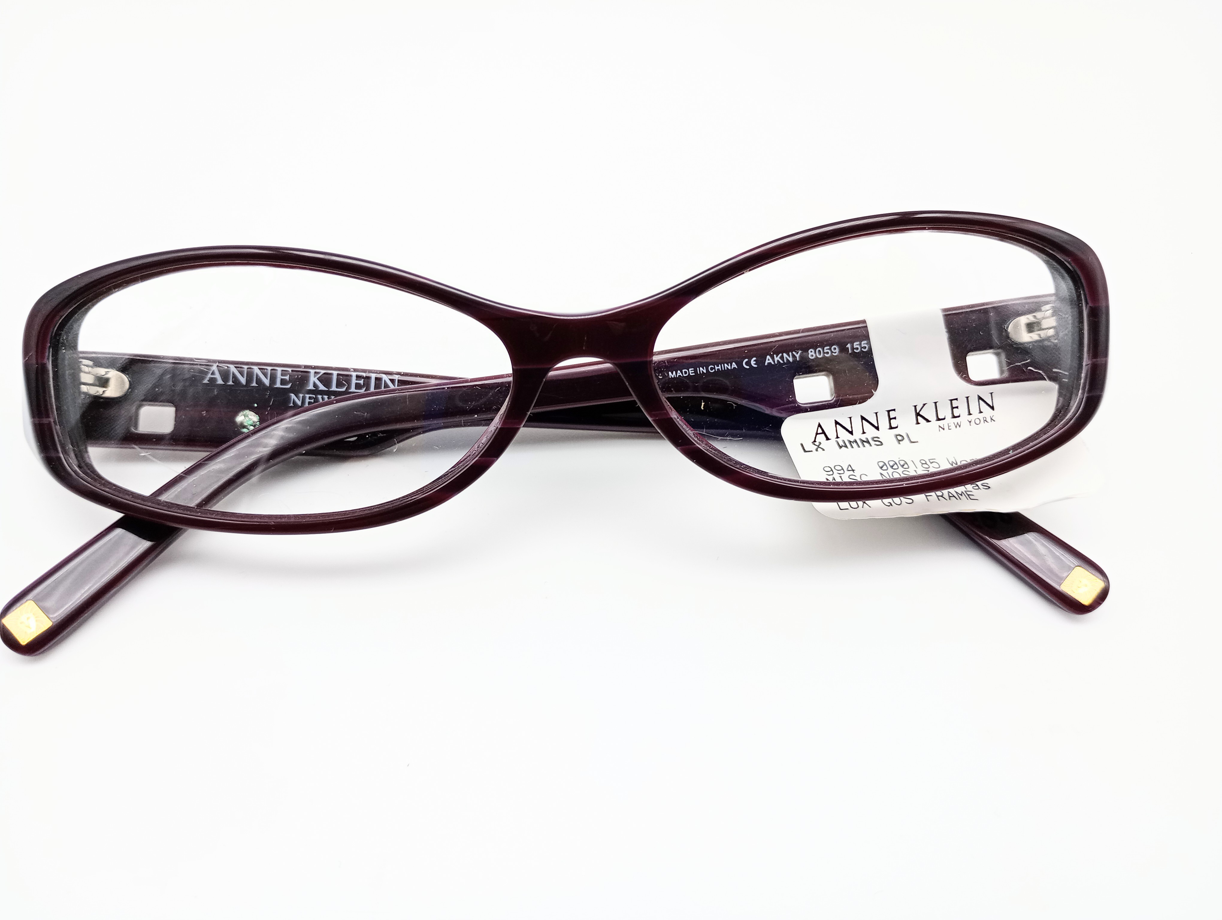 Anne Klein AKNY8059 burgundy women's oval glasses frames – photo 10