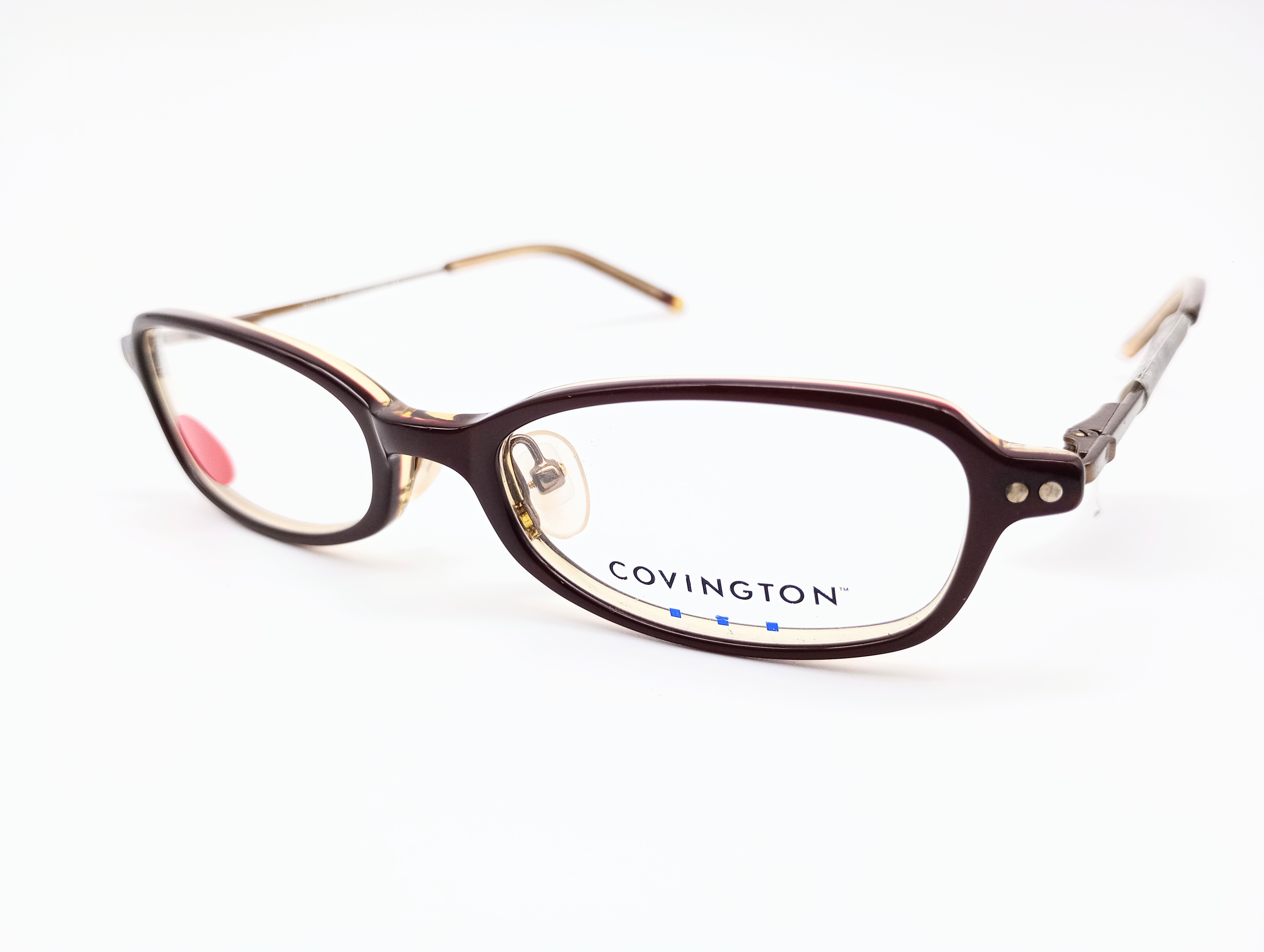 Covington CV2001 Women's Rectangular Glasses Frames Burgundy Horn 47-17-135 - photo 1