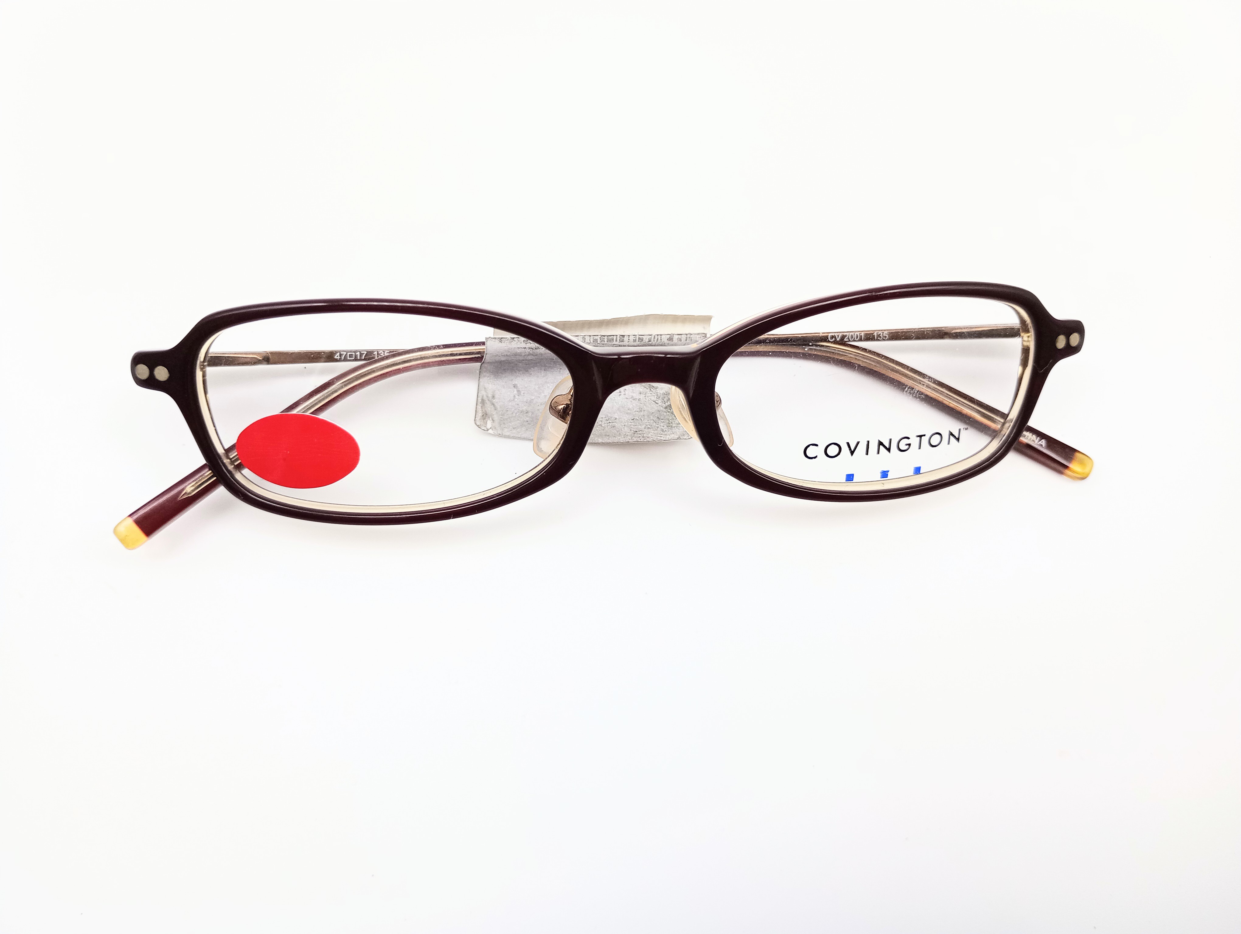 Covington CV2001 Women's Rectangular Glasses Frames Burgundy Horn 47-17-135 - photo 8