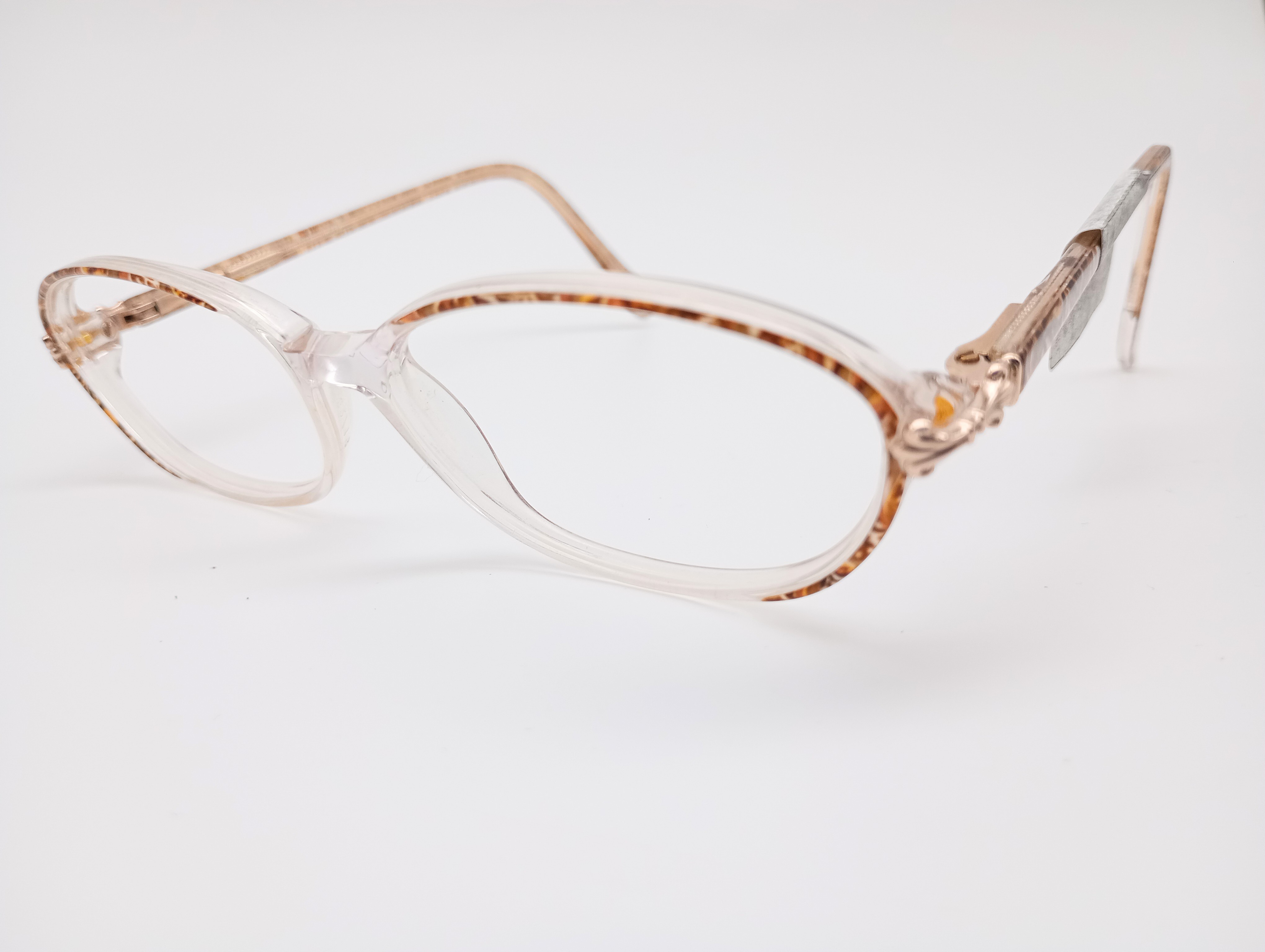 Gloria Vanderbilt 758 clear & amber women's oval glasses frames