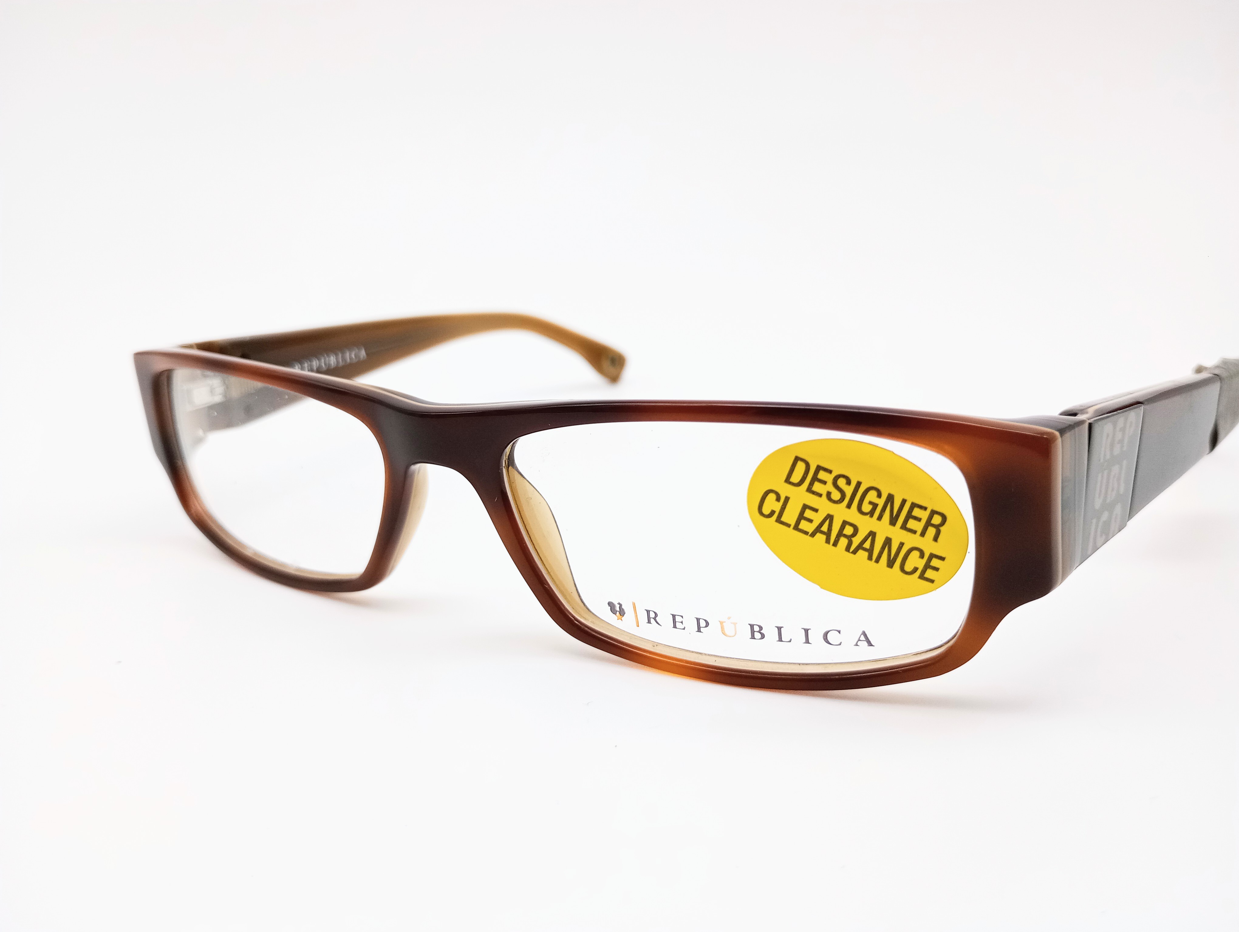 Republica Brasil brown tortoise women's rectangular glasses frames