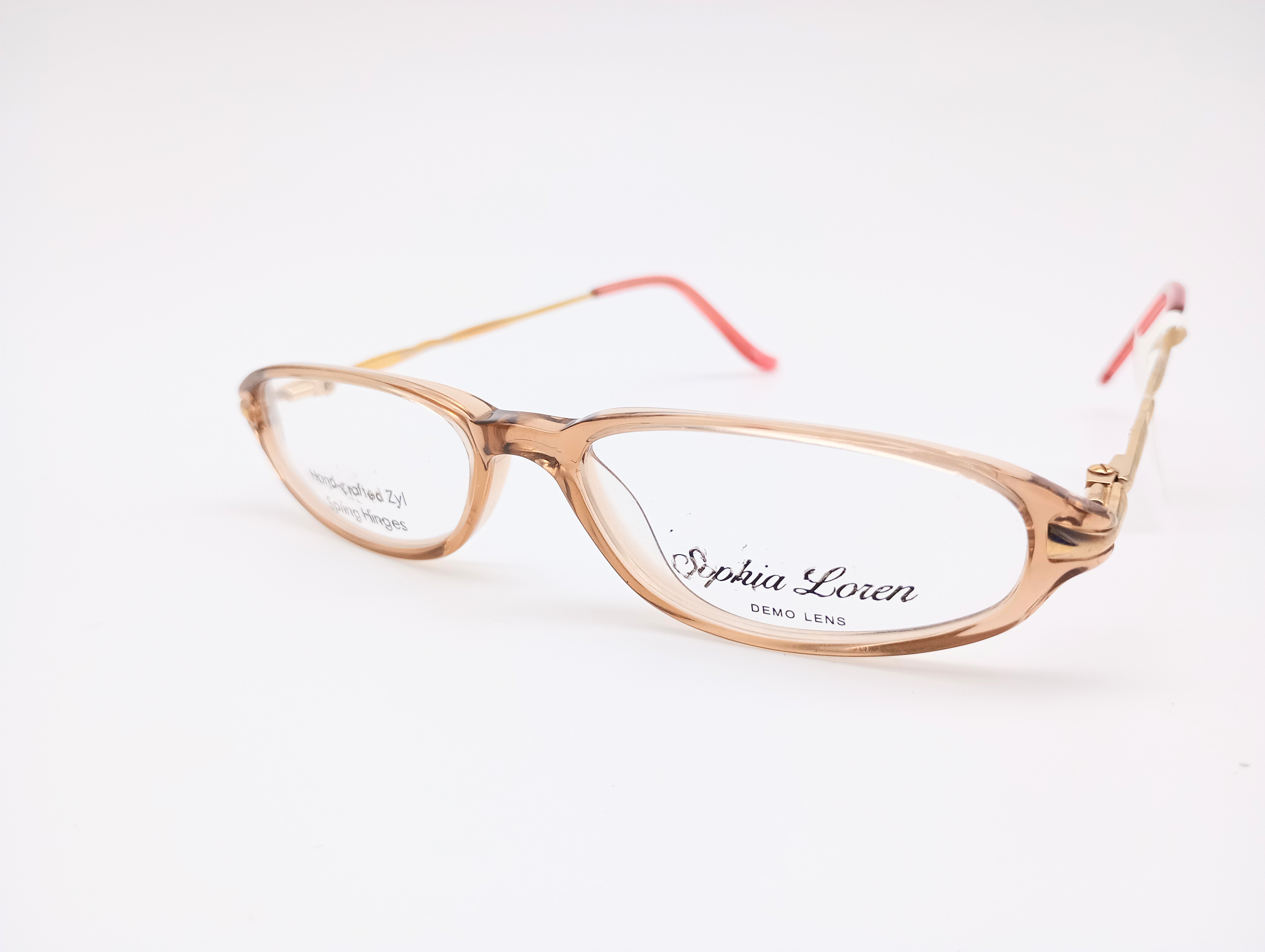 Sophia Loren 1521 light brown & gold women's oval glasses frames