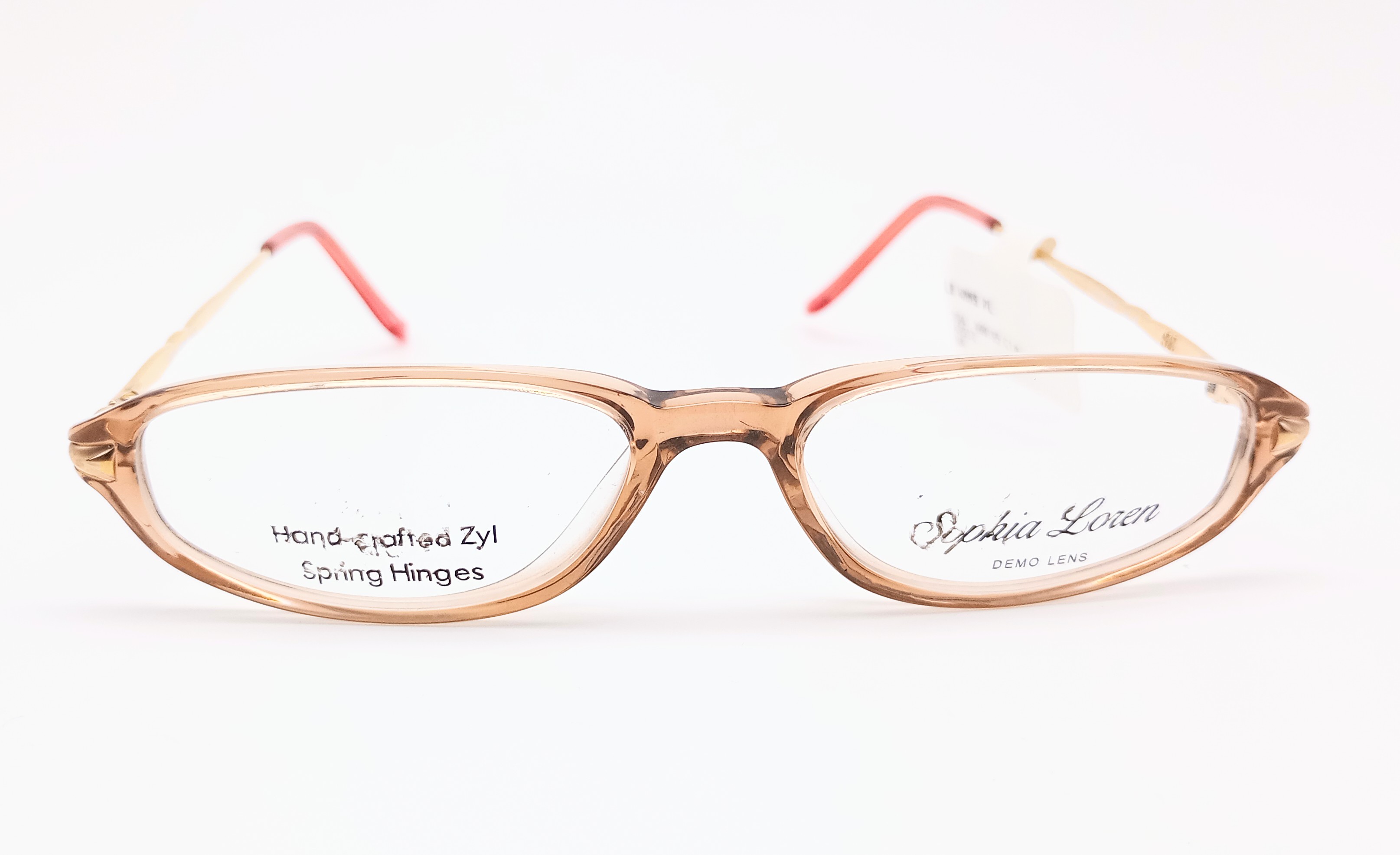 Sophia Loren 1521 light brown & gold women's oval glasses frames – photo 3