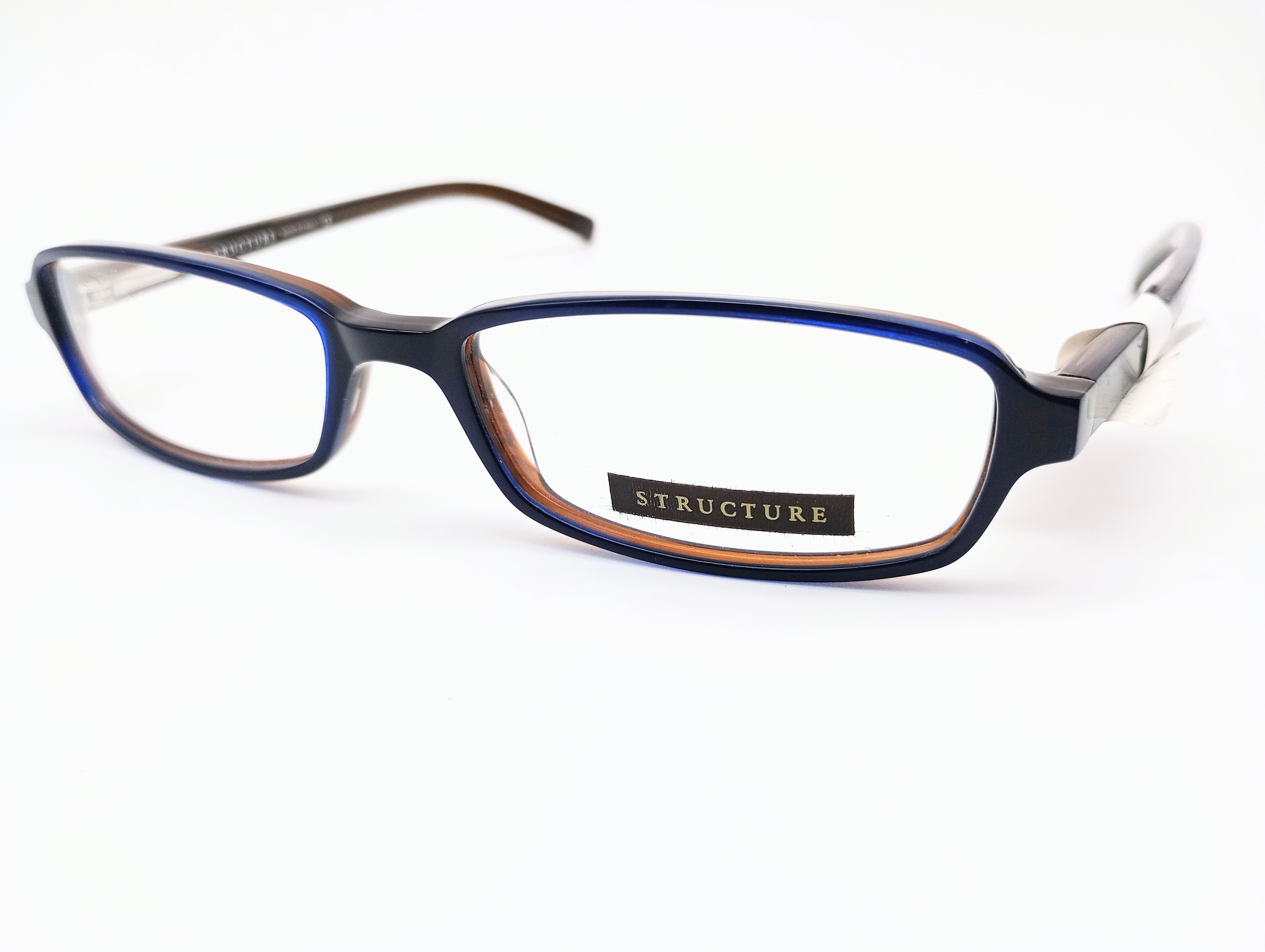 Structure SR902 navy blue & brown unisex rectangular glasses frames