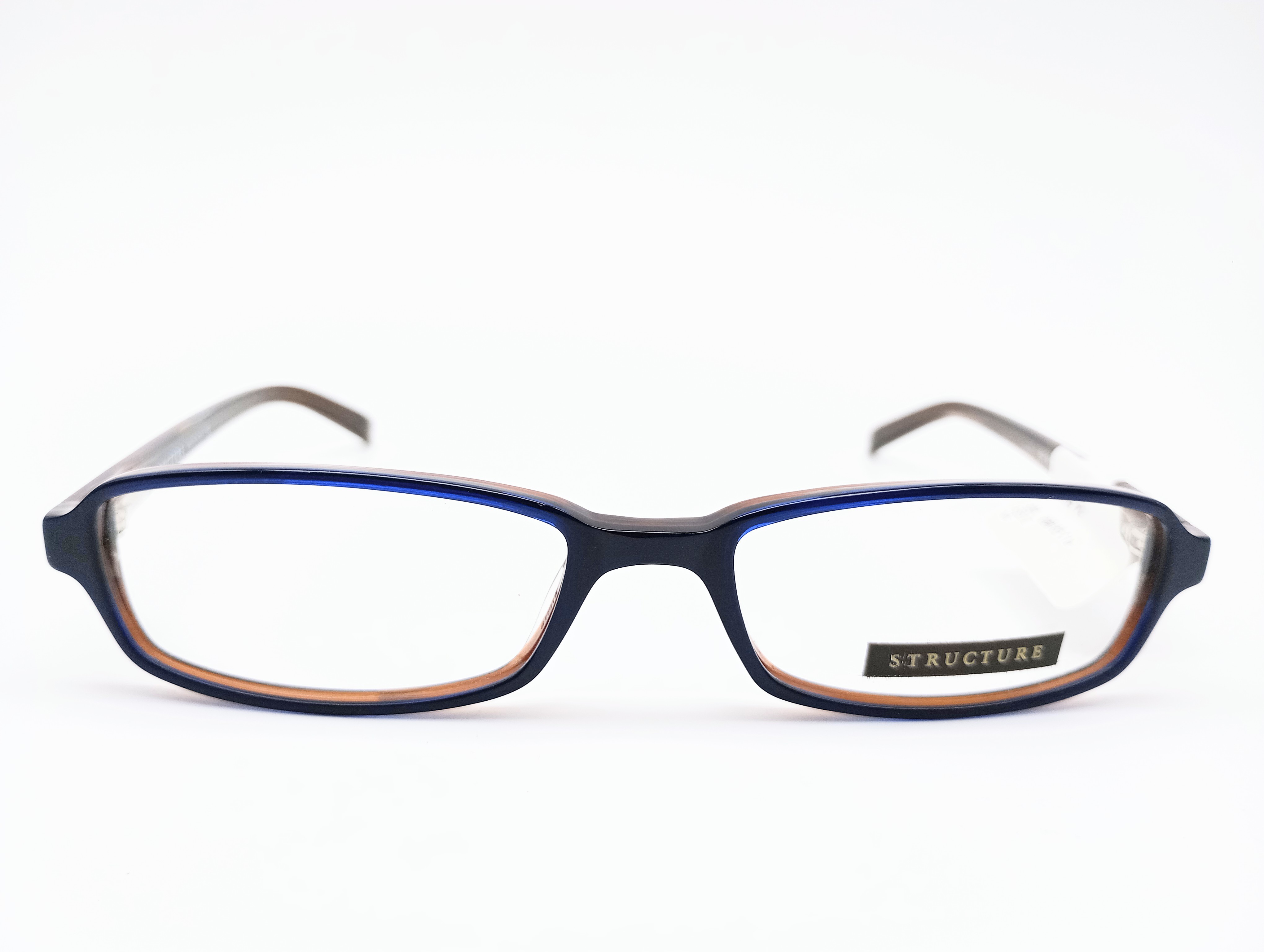 Structure SR902 navy blue & brown unisex rectangular glasses frames – photo 3