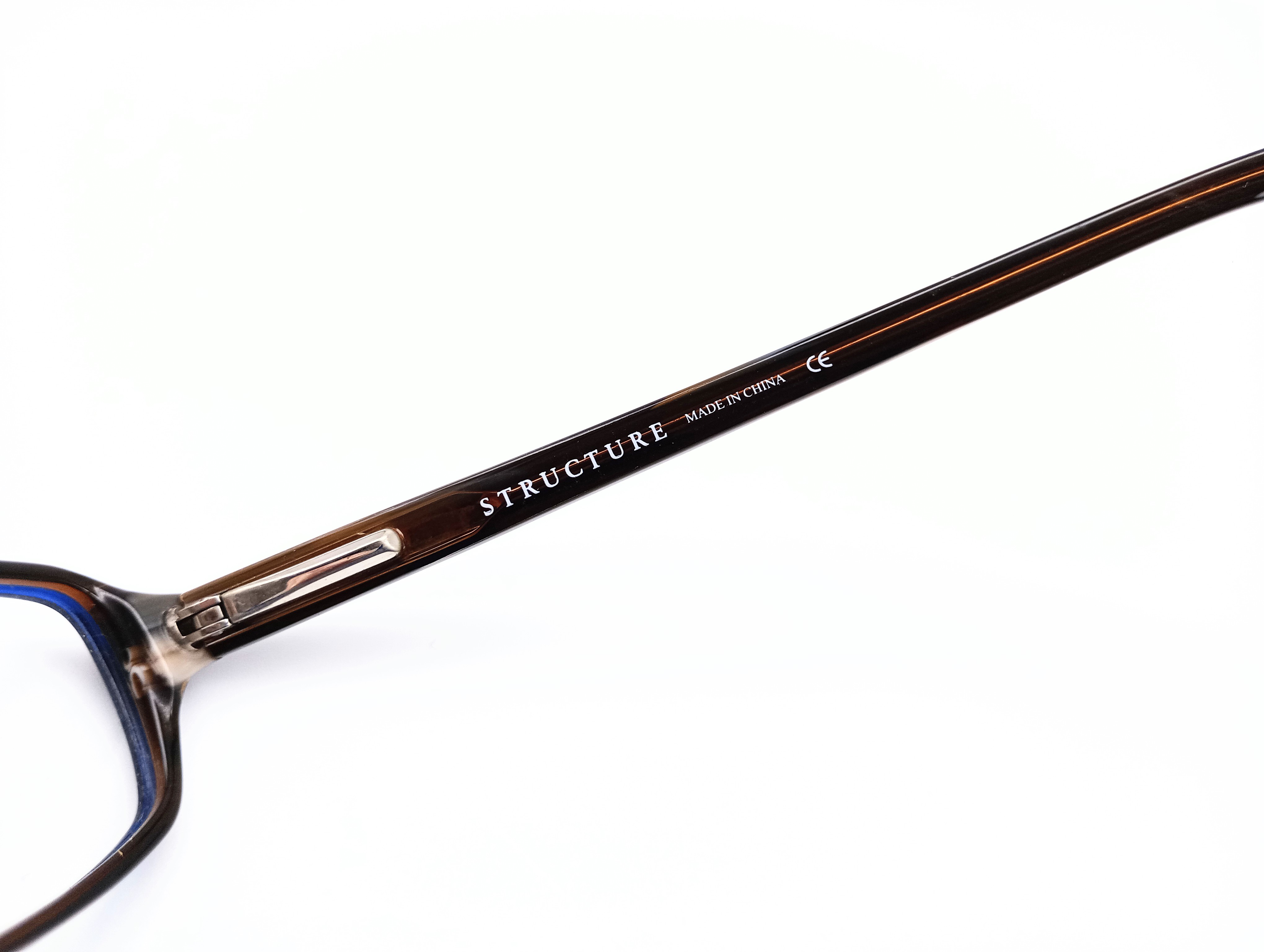 Structure SR902 navy blue & brown unisex rectangular glasses frames – photo 4